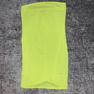 💋 Neon Yellow Strapless Tube Dress 💋